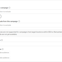 Targeting: Wählen Sie die Standorte und Plattformen, auf denen Ihre Anzeigen erscheinen sollen. Bildschirmfoto von OpenAI Ads: Targeting Optionen
