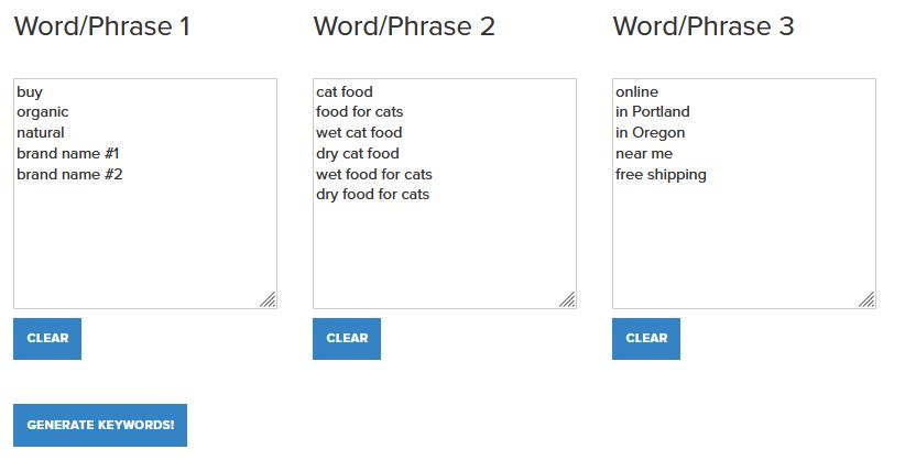 Make a Keyword List