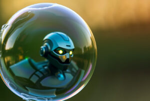 A Robot in a Soap Bubble